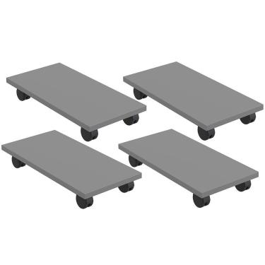 Imagem de Kit 04 Suportes Para Cpu Com Rodízios Cyber L03 Cinza - Lyam