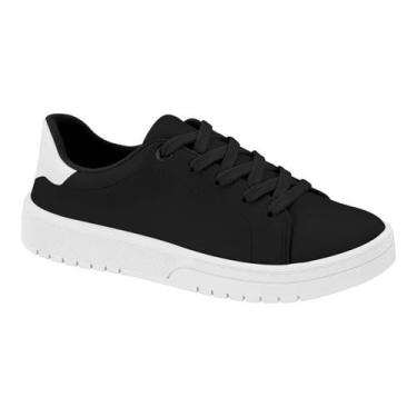 Imagem de Tênis Moleca Feminino Casual Leve Ultra Conforto Passeio, Preto, Branc