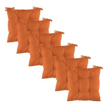 Imagem de Kit 6 Assentos Almofada 4 Furos Futton Cadeira Poltrona Sofa Pallet Fi