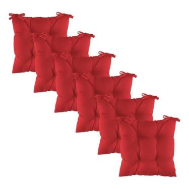 Imagem de Kit 6 Assentos Almofada 4 Furos Futton Cadeira Poltrona Sofa Pallet Fi