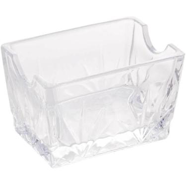 Imagem de 20 Suporte Sachês de Vidro Dublin Lyor 8x5,5cm Restaurante Chá Açucar 