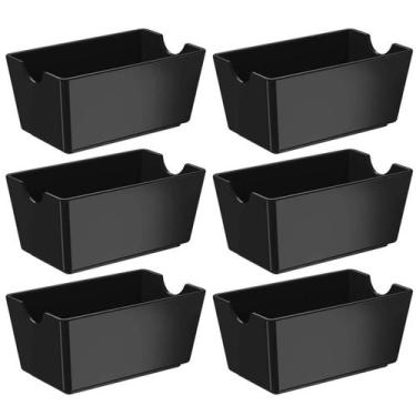 Imagem de Kit 6 Porta Sachês Pretos Molhos Chá Açúcar Uno Coza Organizador de Me