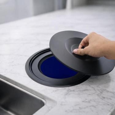 Imagem de Lixeira De Embutir Pia Bancada 8 Litros Aço Inox Preta Black - Stillus