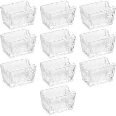 Imagem de Kit 10 Porta Sachês de Vidro Dublin Lyor 8x5,5cm Chá Açucar Café Maion