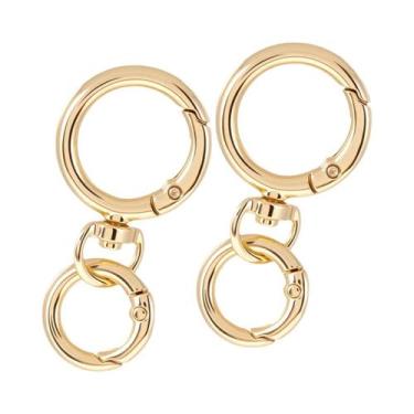 Imagem de Mosquetão Redondo Com Mola, Argolas Em O, Gancho Giratório, Fechos De 