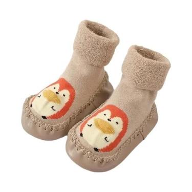 Imagem de Meias De Inverno Para Bebês Com Solas De Borracha, Pantufas Quentes E 