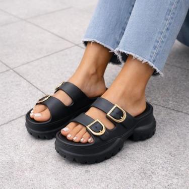 Imagem de Chinelo Feminino Papete Plataforma Casual Confortável - ROTA FRANCA, P
