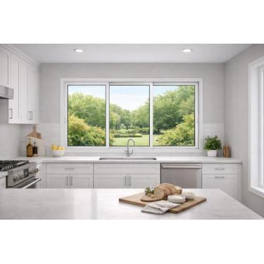 Imagem de Janela de Correr 3 Folhas Max Alumínio Branco 100x120 Linha 25 - Breco