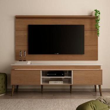 Imagem de Rack com Painel para Tv até 60 Polegadas 164cmx180cm em Madeira Maciç 