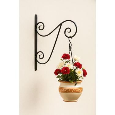 Imagem de 1 Suporte Ferro Colonial Parede Vaso- Flor - Metais Massuia, Preto