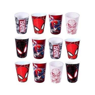 Imagem de Kit 12 Homem Aranha 320 ml Lembrancinhas Festa Infantil Aniversário Co