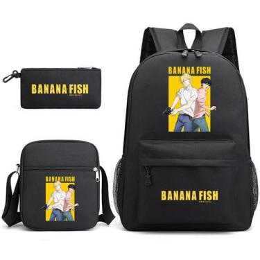 Imagem de Conjunto de mochilas Bananas Fishs School de 3 peças para crianças - y