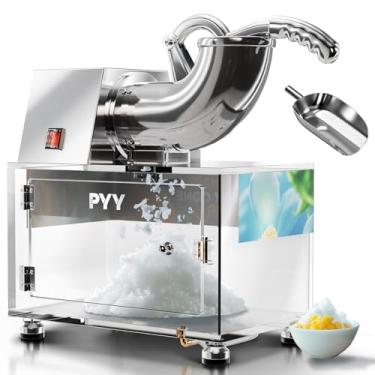 Imagem de PYY Máquina De Raspadinha - Triturador De Gelo Comercial, Máquina Elétrica Para Raspar Raspas De Raspadinha, Motor Totalmente Em Cobre De 440 Lb/H E 1400 Rpm, Corpo Inteiro Em Aço Inoxidável, Lâmin