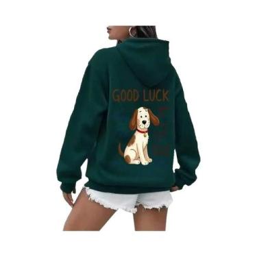 Imagem de Moletom Feminino Y2K Casual De Rua Com Capuz, Manga Longa E Bolso Cang