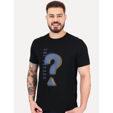 Imagem de Camiseta Guess Masculina Logo Inc Question Preta-Masculino