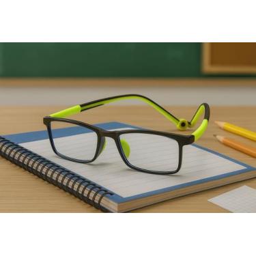 Imagem de Armação óculos infantil grau flexível menino 2-5 anos-vlépo, Preto