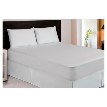 Imagem de Protetor de Colchão Kacyumara Impermeável - 100% Algodão - Branco - Ca