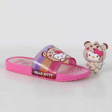 Imagem de Chinelo Slide Infantil Hello Kitty Grendene Kids 23458 Preto, Rosa, Vi
