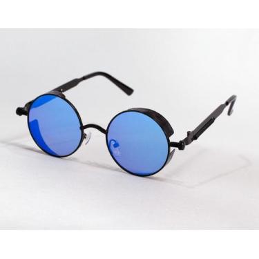 Imagem de Óculos De Sol Steampunk Redondo Metal Uv400 - Ximas, Azul