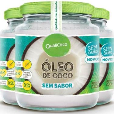 Imagem de Kit 3 Óleo de Coco Sem sabor 200ml Qualicôco