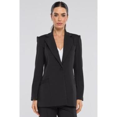 Imagem de Blazer PKS Alfaiataria Ponto Roma Preto-Feminino