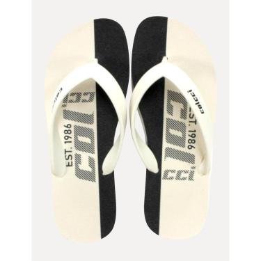 Imagem de Chinelo Colcci Masculino Neto Maxi Logo Off White/Preto-Masculino
