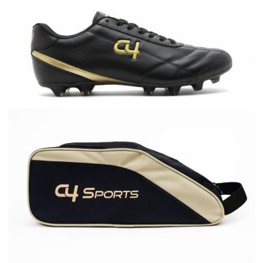 Imagem de Chuteira Masculina Para Pratica de Futebol de Campo Natural C4 Sports Com Porta Chuteiras-Masculino
