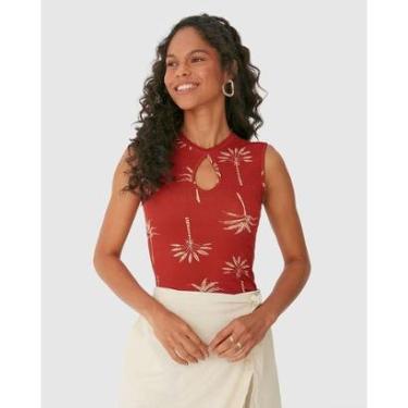 Imagem de Regata Justa Feminina Decote Detalhe Vazado Em Malha Viscose Canelada-Feminino