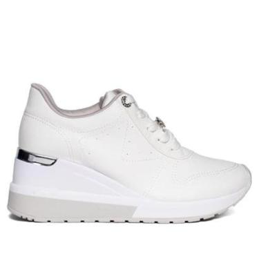 Imagem de Tênis Feminino Via Marte Anabela Napa Branco/Prata-Feminino