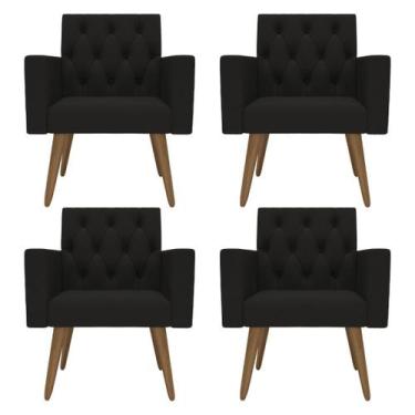 Imagem de Kit 4 Poltronas Capitonê Confortáveis Loja Recepção Sala - Móveis Mafe