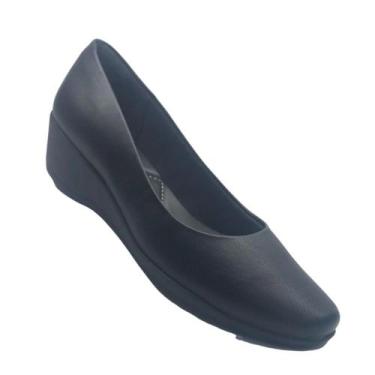 Imagem de Sapato Piccadilly Feminino Anabela Social Conforto Uniforme Ortopédico