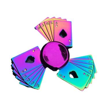 Imagem de Fidget Spinner De Metal Com Gradiente Arco-Íris, Rolamento Silencioso,