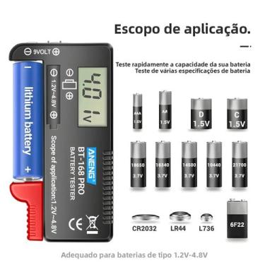 Imagem de Testador De Bateria Universal ANENG 168 pro Com Indicador De Capacidad