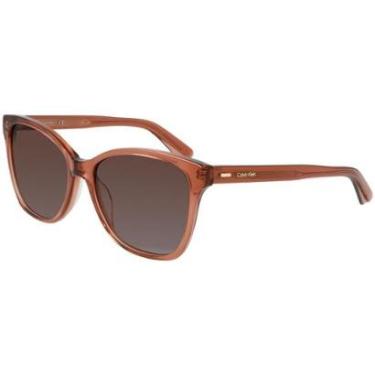 Imagem de Óculos de Sol Calvin Klein CK21529S N 601 - Marrom Cristal 55-Feminino