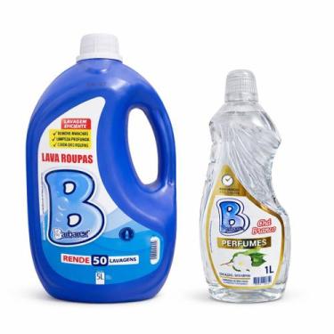 Imagem de Kit Limpeza 01 Lava Roupas Líquido 5L e 01 Limpador Perfumado Chá Bran
