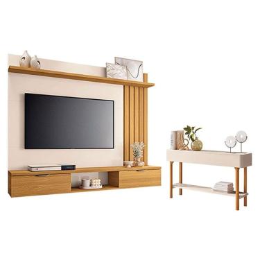 Imagem de Painel Suspenso Lets Cinamomo Off White com Aparador Fiero Off White - HB Móveis