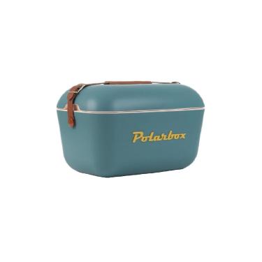 Imagem de Bolsa Térmica Cooler Retrô Com Alça Em Couro 20 Litros  - Azul Esverdeado