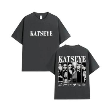 Imagem de Camisetas Gráficas Katseye De Estilo Coreano Vintage Oversized, Moda K