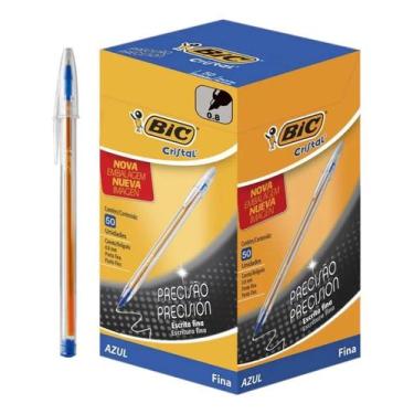Imagem de Caneta Esferográfica Bic Cristal Ponta Fina 0.8mm 50 Unidade - Congrat