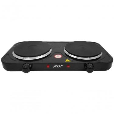 Imagem de Fogão Portátil Elétrico de Mesa 2 Bocas Bivolt Fix 2000W sem Forno com Ajuste de Temperatura 110V