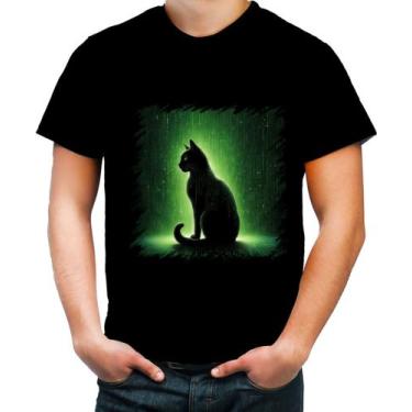 Imagem de Camiseta Colorida de Gato Oráculo Hacker Binário Mat 5 - Kasubeck Stor