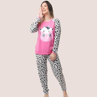 Imagem de Pijama Feminino Estampado Diones Com Calça E Camiseta Manga Longa, Bra