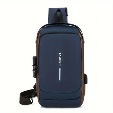 Imagem de Mochila de Peito OEM em PU para Notebook 8 Polegadas Azul à Prova D'água com Trava de C...