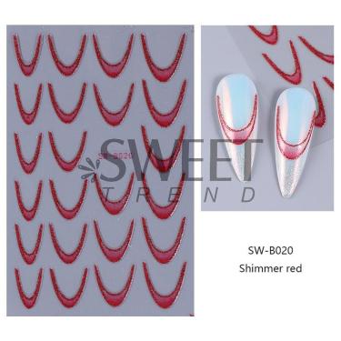 Imagem de Adesivo de Unhas Sw-b0 para Arte Francesa com Efeito 3D Gradiente Azul Rosa Roxo Verde OEM