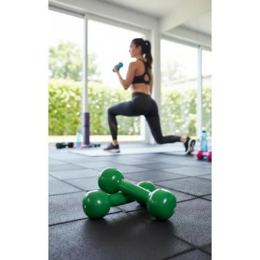 Imagem de Halter Borracha 1kg Par Verde Academia Exercício Funcional Musculação 