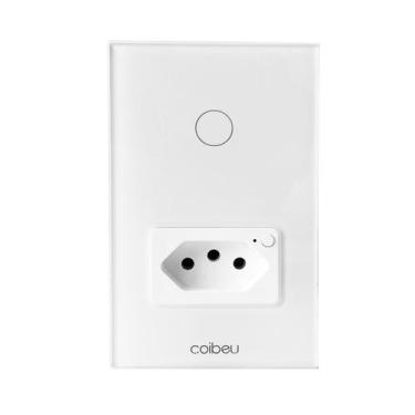 Imagem de Interruptor Inteligente WiFi 1 botão com Tomada,Smart Sem Fio Doméstic