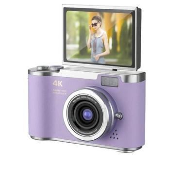 Imagem de Câmera Digital 4K HD Portátil com Tela Giratória Flip 2.4" Zoom 8X Gra