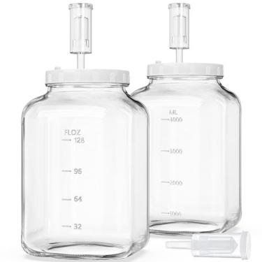 Imagem de Potes de fermentação Folinstall 5,7 L herméticos com boca larga, 2 uni