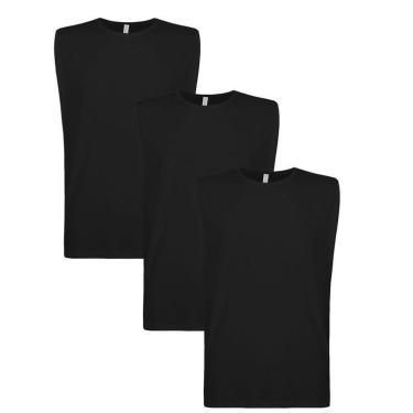 Imagem de Kit 3 Camisetas Regata Masculina Lisa Machão Basica-Masculino