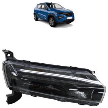 Imagem de Farol Dianteiro Kwid 2022 A 2025 Led Máscara Cromada Superior - Automo